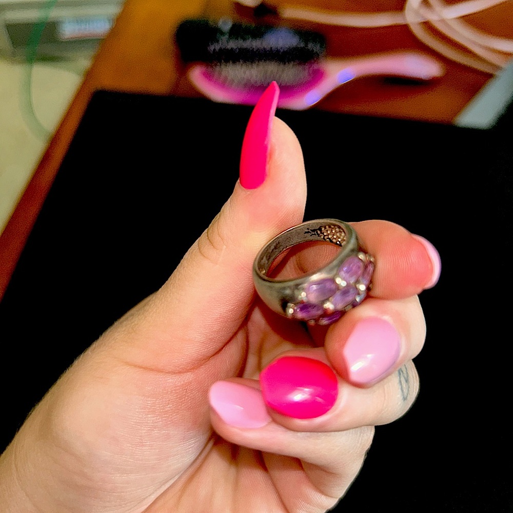 Purple Gemstone Sterling Silver ring 💜💍